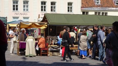 auf dem Mittelalter-Markt in Tallinn