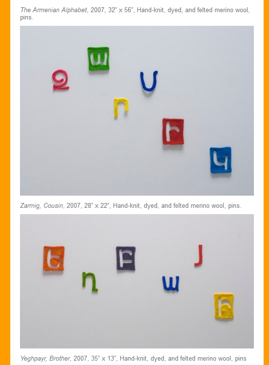 Laura Kamian McDermott: Armenian Alphabet Artwork Laura Kamian McDermott: Armenian Alphabet Artwork