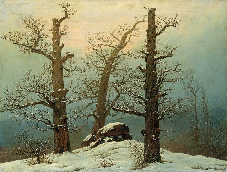 Caspar David Friedrich: Hünengrab im Schnee Caspar David Friedrich: Hünengrab im Schnee